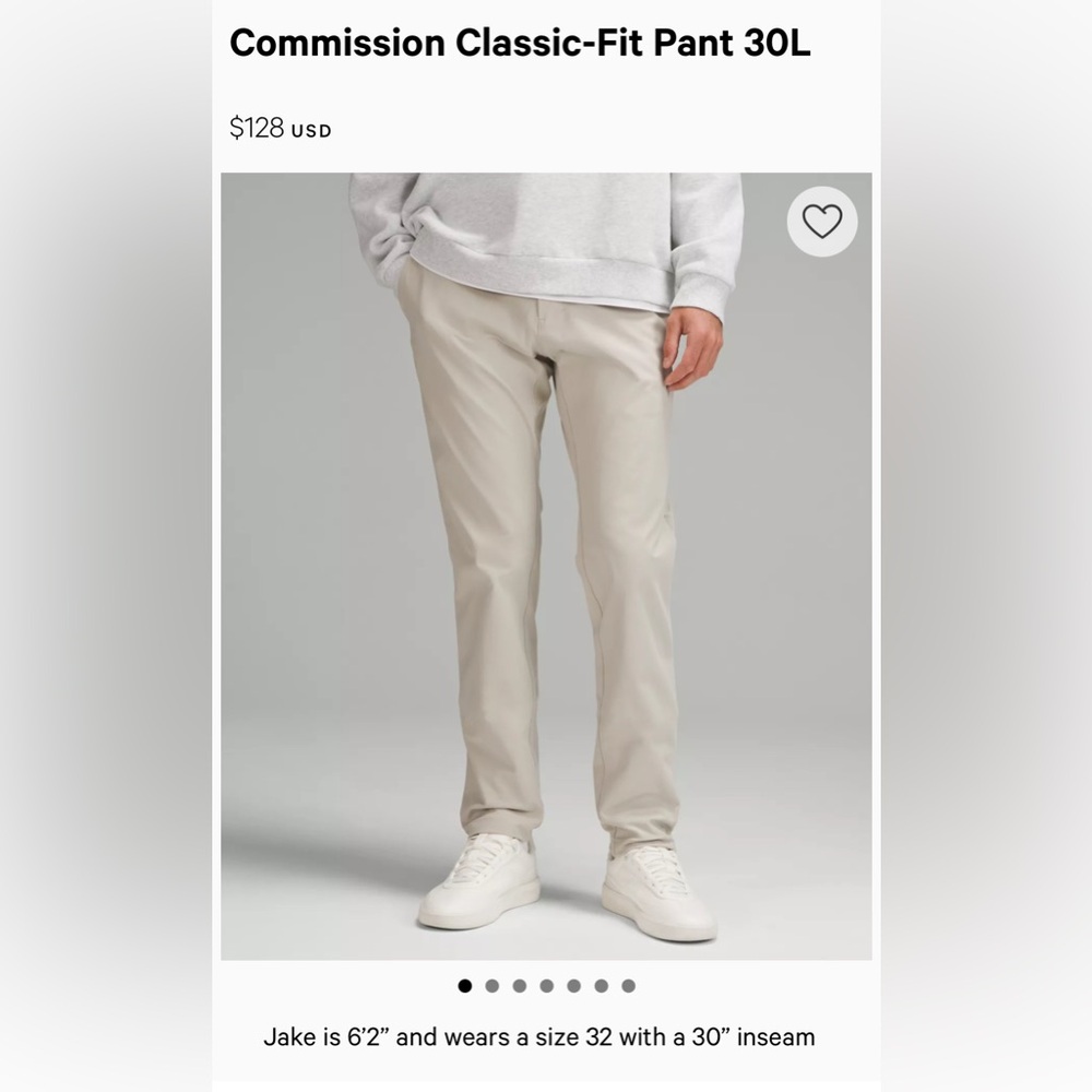 Lot of 3 Lululemon Men’s Commission Classic-Fit Pant 30Wx30L